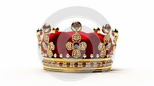 Jewels and gold Crown of the king or queen. Generative AI