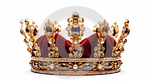 Jewels and gold Crown of the king or queen. Generative AI