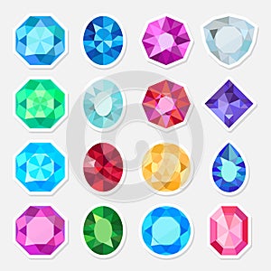 Jewels or precious gem stickers set