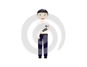 Jewish boy with tefillin vector illustration. Boy celebrating Bar mitzvah, yom kippur, rosh hashanah, Jewish holidays