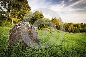 Jewish cemetery in Poland an abandoned place full of beautiful matzevot photo