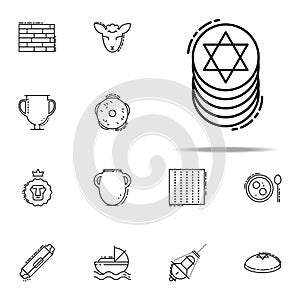 Jewish coins icon. Judaism icons universal set for web and mobile