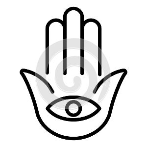 Jewish eye palm icon, outline style