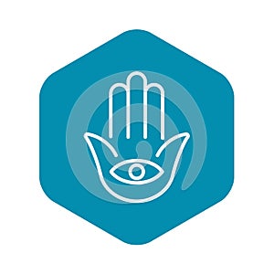 Jewish eye palm icon, outline style