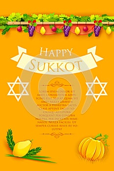 Jewish festival Happy Sukkot