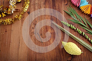 Jewish festival of Sukkot. Traditional symbols (The four species)