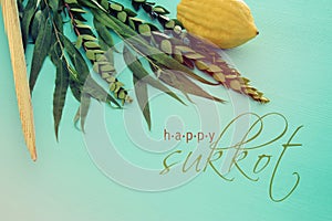 Jewish festival of Sukkot. Traditional symbols The four species: Etrog, lulav, hadas, arava.