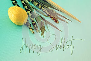 Jewish festival of Sukkot. Traditional symbols The four species: Etrog, lulav, hadas, arava.