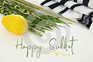 Jewish festival of Sukkot. Traditional symbols The four species: Etrog, lulav, hadas, arava.