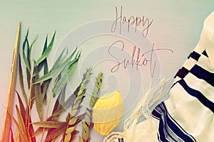 Jewish festival of Sukkot. Traditional symbols The four species: Etrog, lulav, hadas, arava.