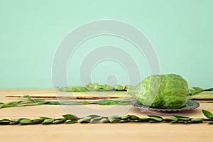 Jewish festival of Sukkot. Traditional symbols The four species: Etrog, lulav, hadas, arava