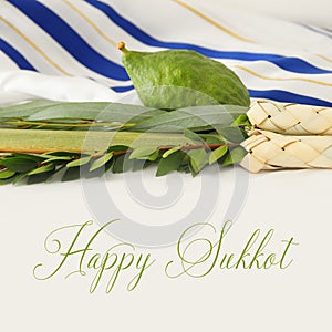 Jewish festival of Sukkot. Traditional symbols The four species: Etrog, lulav, hadas, arava