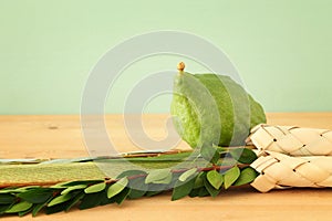 Jewish festival of Sukkot. Traditional symbols The four species: Etrog, lulav, hadas, arava