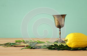 Jewish festival of Sukkot. Traditional symbols The four species: Etrog, lulav, hadas, arava