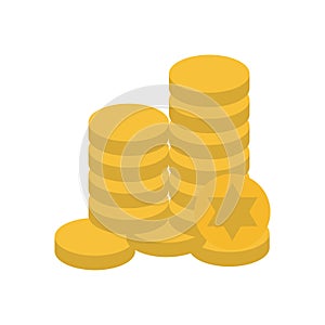 Jewish gelt coins flat style icon vector design