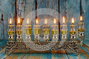 Jewish holiday hannukah symbols - menorah