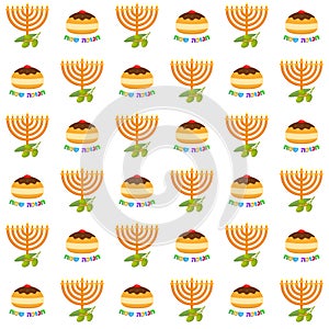 Jewish holiday of Hanukkah, seamless pattern