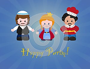 Jewish holiday of Purim. Esther, Mordecai and Achashverosh