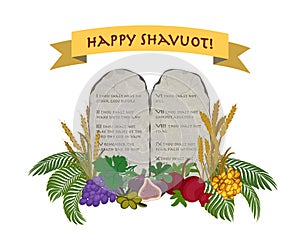 Jewish holiday of Shavuot, tablets of stone and Seven species