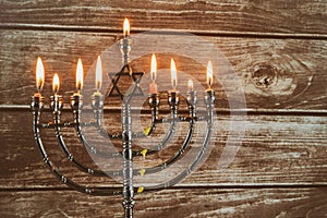 Jewish holiday symbol Hanukkah, the Jewish Festival of Lights photo