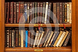 Jewish holy books in synagogue.