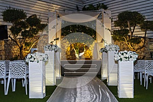 Jewish Hupa , wedding putdoor .