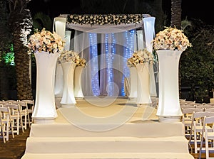 Jewish Hupa , wedding putdoor .