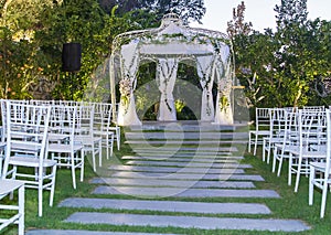 Jewish Hupa , wedding putdoor .