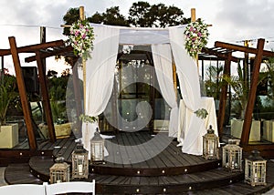 Jewish Hupa , wedding putdoor .