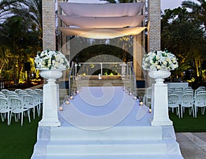 Jewish Hupa , wedding putdoor .