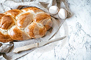 Homemade Jewish traditional challah bread