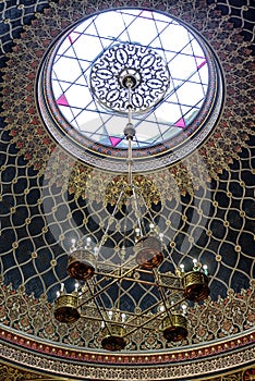 Jewish lustre in Spanish synagogue in Prague, Czech republic