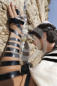 Jewish Man Praying at the Western Wall