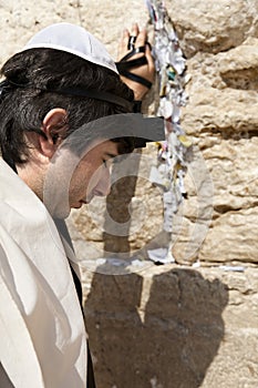 Jewish Man Praying at the Western Wall
