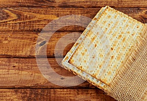 A Jewish Matzah bread with passover holiday concept