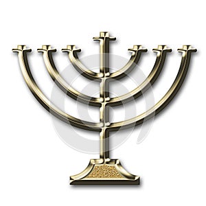 Jewish Menorah with candles icon.