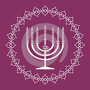 Jewish menorah holiday vector background