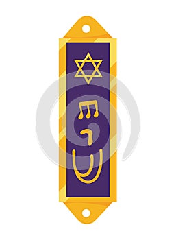 jewish mezuzah purple illustration