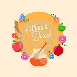 Jewish New Year, Rosh Hashanah Festival Background.