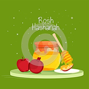 Jewish New Year, Rosh Hashanah Festival Background.