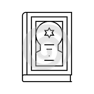 jewish prayer book siddur line icon vector illustration