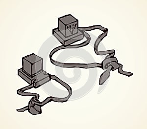 Jewish prayer cubes. Vector drawing