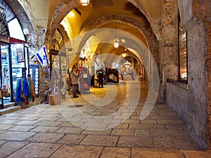 Jewish quarter bazaar in old Jerusalem