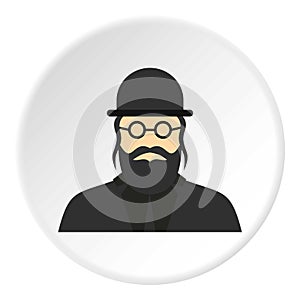 Jewish rabbi icon circle