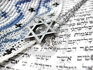 Jewish religious symbols closeup 2