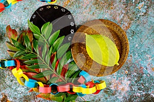 Jewish ritual festival of Sukkot in the jewish religious symbol Etrog, lulav, hadas, arava tallit praying book kippah and shofar