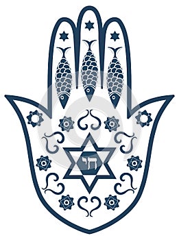 Jewish sacred amulet - hamsa or Miriam hand
