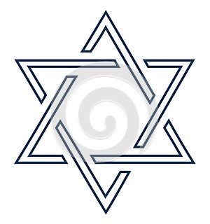 Jewish star design on white background -vector photo