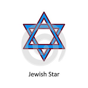 Jewish Star vector Fill outline Icon Design illustration. Holiday Symbol on White background EPS 10 File