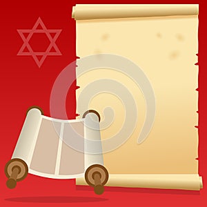 Jewish Torah Scroll and Old Parchment